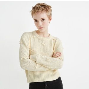 NEW Madewell dotted bobble pullover sweater crew neck